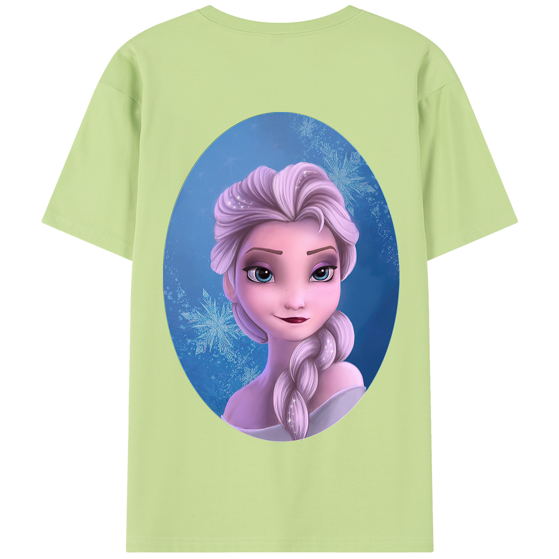 （画像用） アナと雪の女王 アンナ エルサ Frozen Anna Elsa 綿100％半袖Tシャツ（背面プリント）